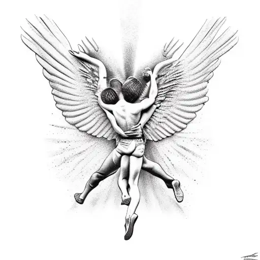 Icarus falling  tattoo design idea