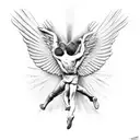 Icarus falling  tattoo design idea