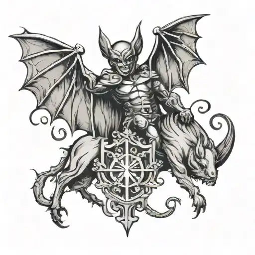 bat and st george the victorious tattoo design idea