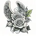name and rose rip angel mom tracy tattoo design idea