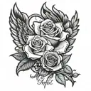 name and rose rip angel mom tracy tattoo design idea
