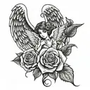 name and rose rip angel mom tracy tattoo design idea