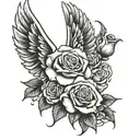 name and rose rip angel mom tracy tattoo design idea