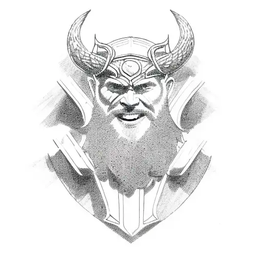 thor vikings raiding tattoo design idea