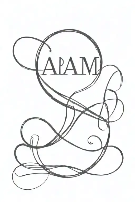 infinity with letters A B A M tattoo design idea
