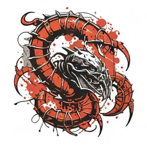 scorpion, viking warrior tattoo design idea