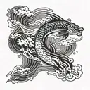 Japanese style sea tattoo tattoo design idea