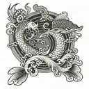 Japanese style sea tattoo tattoo design idea