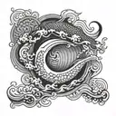 Japanese style sea tattoo tattoo design idea
