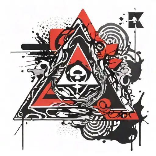 triangle in triangle biohazard symbol incorporated tattoo design idea