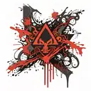 mab boy love symbol and Biohazard symbol combined  tattoo design idea