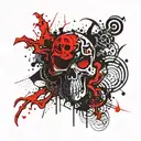 mab boy love symbol and Biohazard symbol combined  tattoo design idea