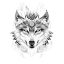 Wolf  & Phoenix tattoo design idea