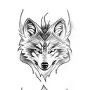 Wolf  & Phoenix tattoo design idea