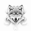 Wolf  & Phoenix tattoo design idea