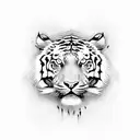 Tiger humanised warrior with eagle eyes, eagle wings and eagle claw on the legs tattoo design idea