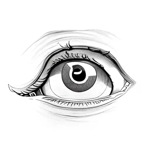 Eye with a camera shutter in pupil tattoo design idea