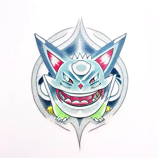 Pokemon Gengar tattoo design idea