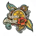 Jesus, Peace, Hope, Faith, Grace, Wisdom, Spirit tattoo design idea