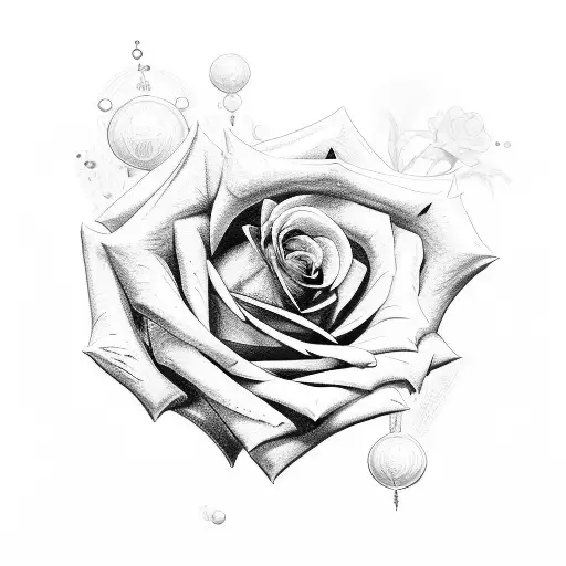 rose with Athena sword tattoo design idea