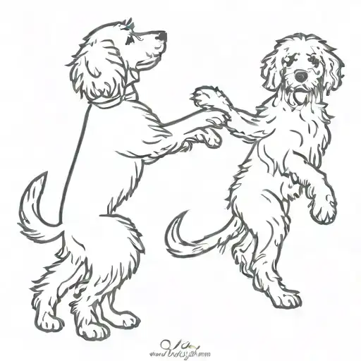 Chicago, bestie, Goldendoodle, dancing tattoo design idea