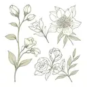 April and March birth flower bouquet tattoo design idea
