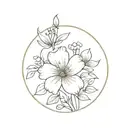 April and March birth flower bouquet tattoo design idea