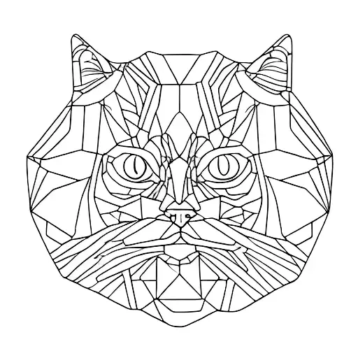 sitting cat outline body simple line work tattoo design idea