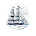 monkey on a sail boat tattoo design idea