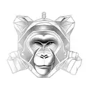 monkey on a boat tattoo design idea