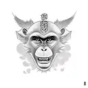 monkey on a boat tattoo design idea