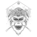 monkey on a boat tattoo design idea