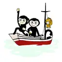 monkey on a boat tattoo design idea