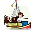 monkey on a boat tattoo design idea