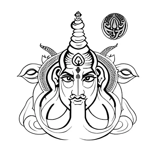 Lord shiva with Aum symbol tattoo design idea