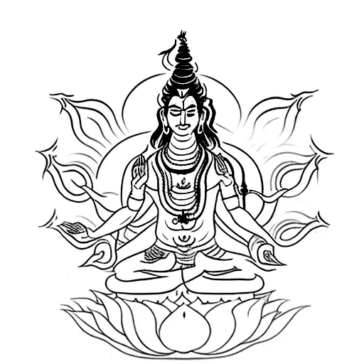 Lord shiva meditating (don't show face)with Aum symbol tattoo design idea
