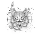 chef knife tattoo design idea