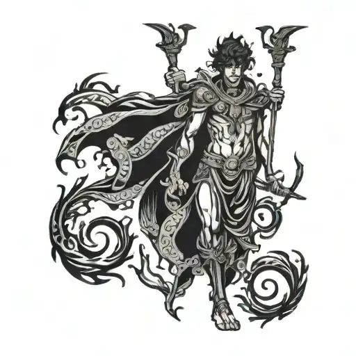 percy Jackson hades Greek god tattoo design idea