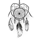 horseshoe dreamcatcher with feathers and bluebonnet tattoo design idea