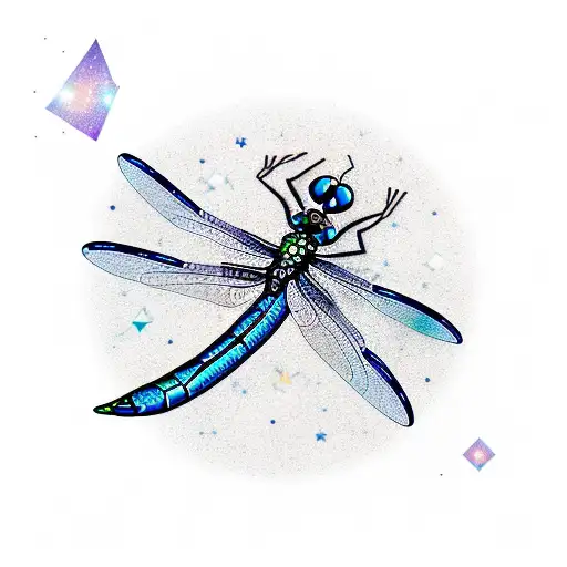 dragonfly in the stars tattoo design idea