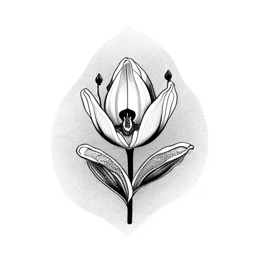 Pink lady slipper  tattoo design idea