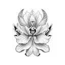 Pink lady slipper  tattoo design idea