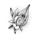 Pink lady slipper  tattoo design idea