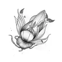 Pink lady slipper  tattoo design idea