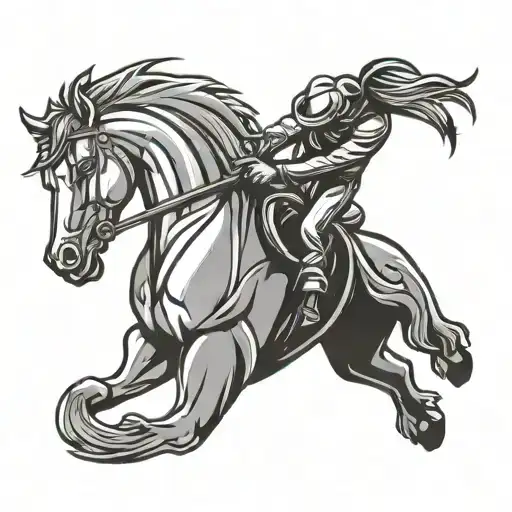 letter J combined with horse bronco logo tattoo design idea