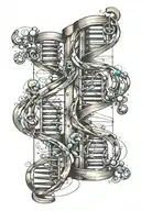 double helix dna structure with whiskey chemical formula at base pair tattoo design idea