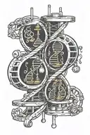 double helix dna structure with whiskey chemical formula at base pair tattoo design idea