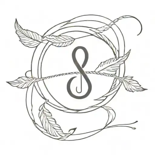 memorial infinity knot with feather, moon and anchor tattoo design idea