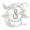 memorial infinity knot with feather, moon and anchor tattoo design idea
