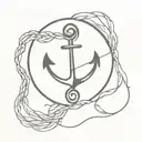 memorial infinity knot with feather, moon and anchor tattoo design idea